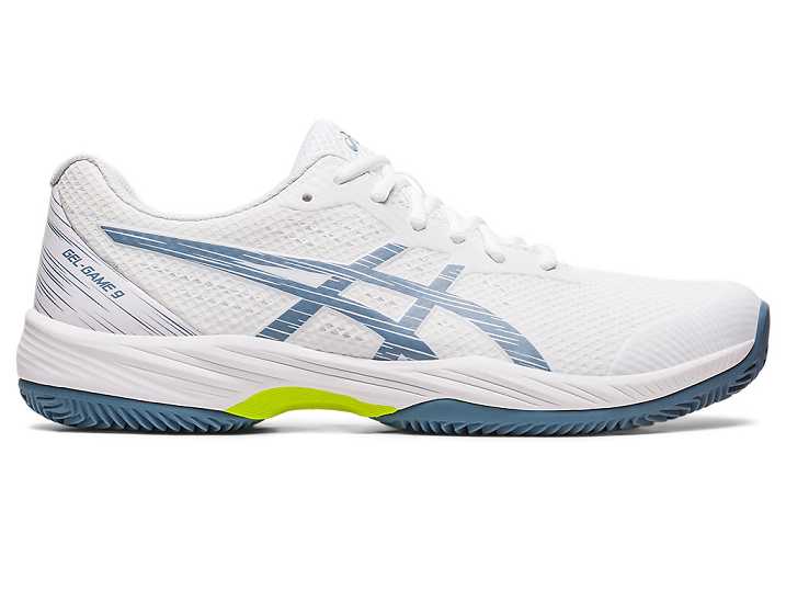 Asics GEL-GAME 9 CLAY/OC Tennisskor Herr Vita Grå Blå | Sverige-7536049