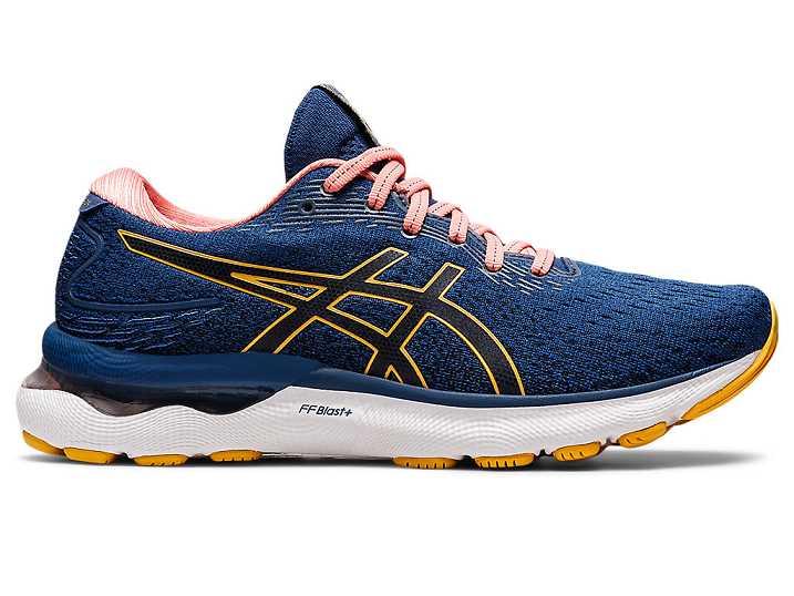 Asics GEL-NIMBUS 24 Löparskor Dam Blå Gula | Sverige-1764829