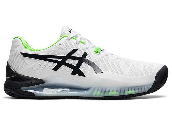 Asics GEL-RESOLUTION 8 CLAY Tennisskor Herr Vita Gröna | Sverige-3670415