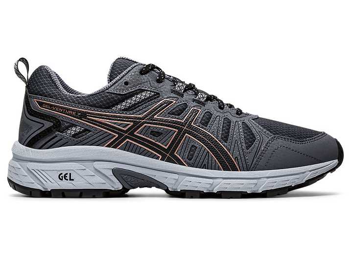 Asics GEL-VENTURE 7 Trail löparskor Dam Mörkgrå Rosa Guld | Sverige-7351682