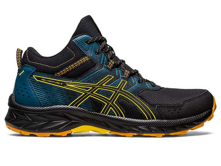 Asics GEL-VENTURE 9 MT Trail löparskor Herr Svarta Guld Gula | Sverige-7652094