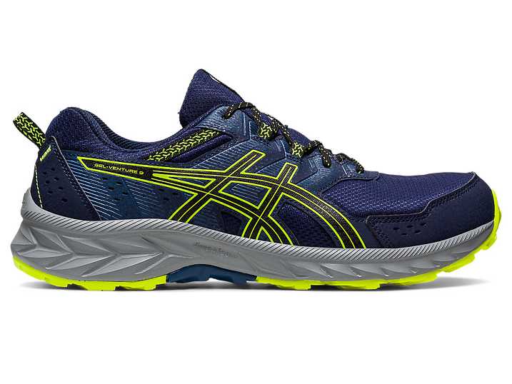 Asics GEL-VENTURE 9 Trail löparskor Herr Marinblå Gula | Sverige-0562948