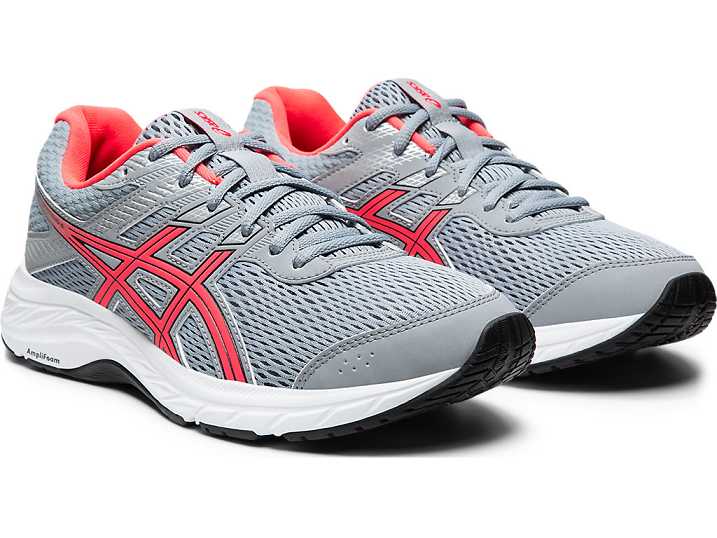 Asics GEL-CONTEND 6 WIDE Promenadskor Dam Grå Rosa | Sverige-5314697