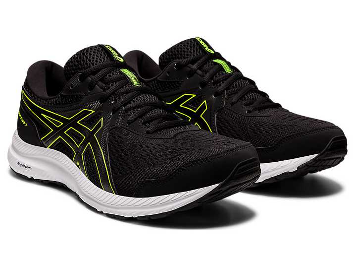 Asics GEL-CONTEND 7 EXTRA WIDE Promenadskor Herr Svarta Gröna | Sverige-3056842