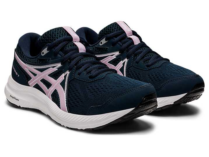 Asics GEL-CONTEND 7 Promenadskor Dam Blå Rosa | Sverige-8976034