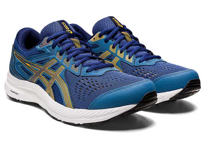 Asics GEL-CONTEND 8 EXTRA WIDE Löparskor Herr Azurblå Guld | Sverige-6210954