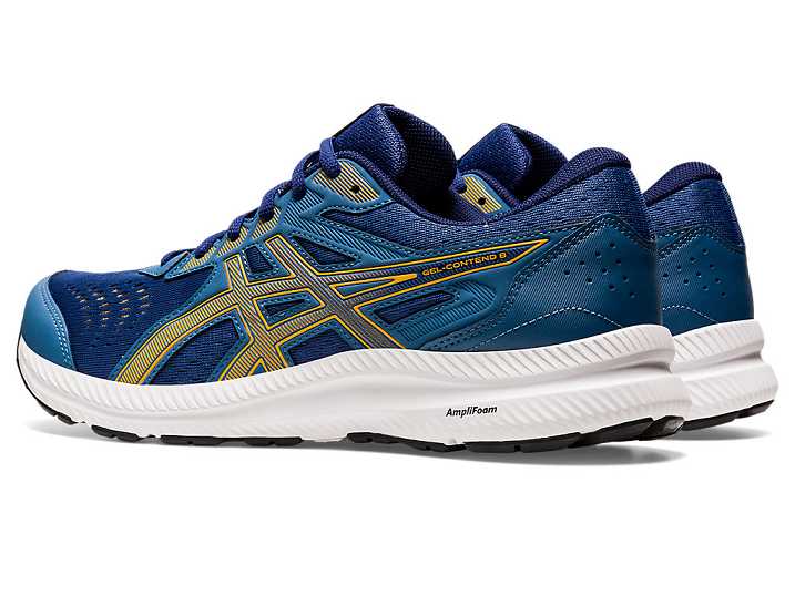 Asics GEL-CONTEND 8 EXTRA WIDE Löparskor Herr Azurblå Guld | Sverige-6210954