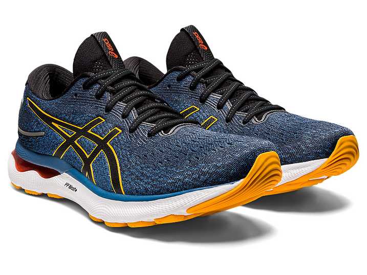 Asics GEL-NIMBUS 24 Löparskor Herr Azurblå Guld | Sverige-7548106