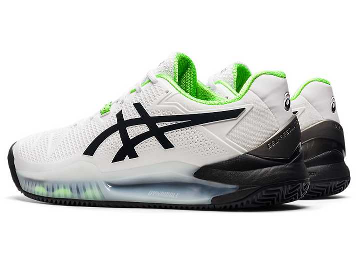 Asics GEL-RESOLUTION 8 CLAY Tennisskor Herr Vita Gröna | Sverige-3670415