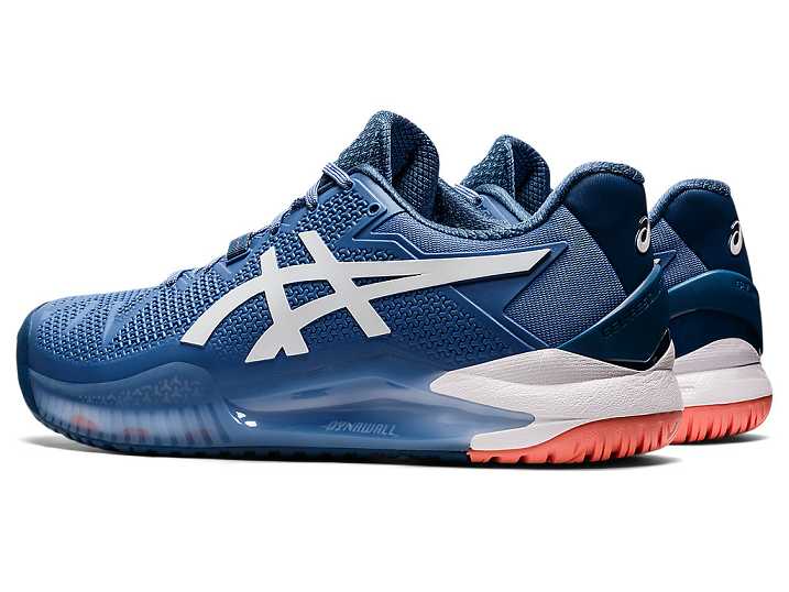 Asics GEL-RESOLUTION 8 WIDE Tennisskor Herr Blå Vita | Sverige-4368021