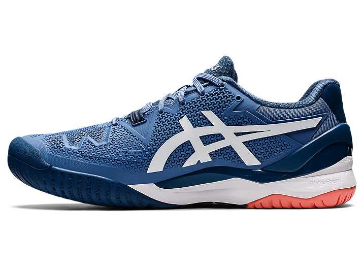 Asics GEL-RESOLUTION 8 WIDE Tennisskor Herr Blå Vita | Sverige-4368021