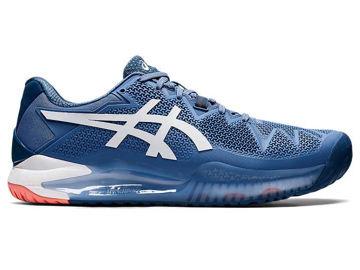 Asics GEL-RESOLUTION 8 WIDE Tennisskor Herr Blå Vita | Sverige-4368021