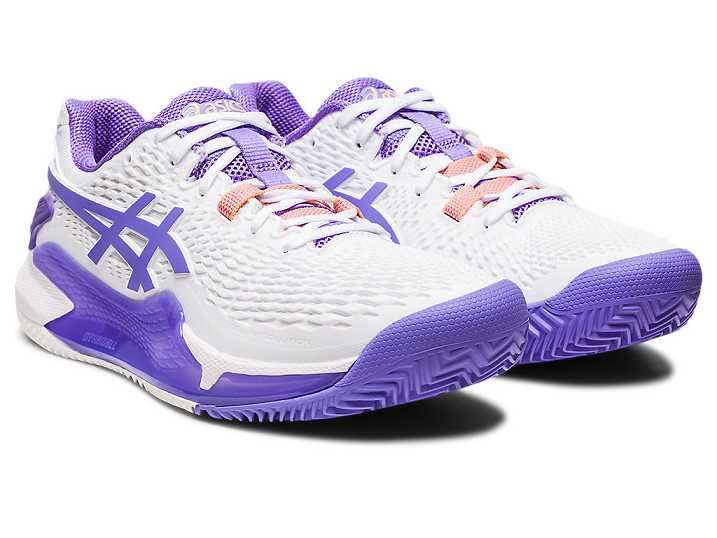 Asics GEL-RESOLUTION 9 CLAY Tennisskor Dam Vita Lila | Sverige-9124857