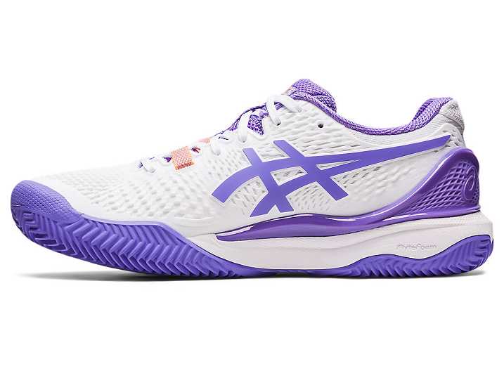 Asics GEL-RESOLUTION 9 CLAY Tennisskor Dam Vita Lila | Sverige-9124857