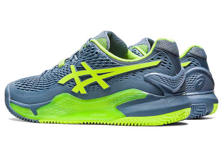 Asics GEL-RESOLUTION 9 CLAY Tennisskor Herr Grå Blå Gröna | Sverige-0528693