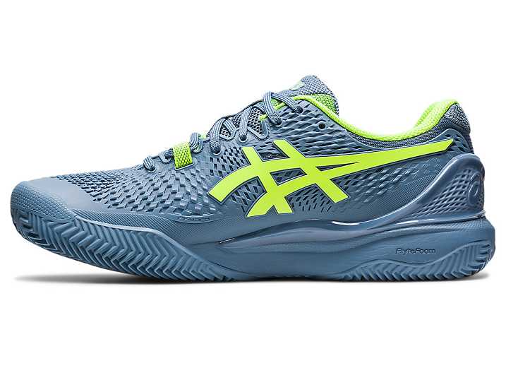 Asics GEL-RESOLUTION 9 CLAY Tennisskor Herr Grå Blå Gröna | Sverige-0528693