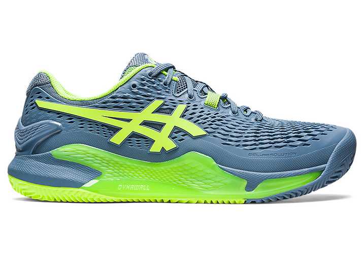 Asics GEL-RESOLUTION 9 CLAY Tennisskor Herr Grå Blå Gröna | Sverige-0528693