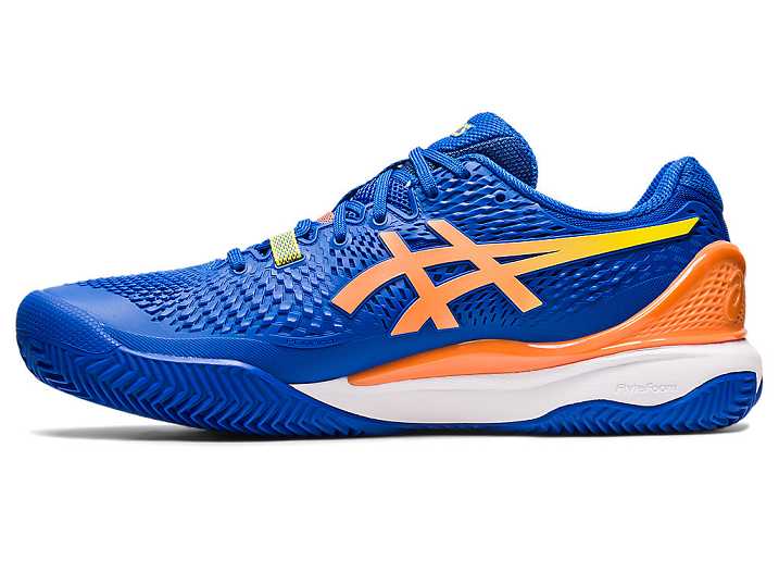 Asics GEL-RESOLUTION 9 CLAY Tennisskor Herr Blå Orange | Sverige-3240976