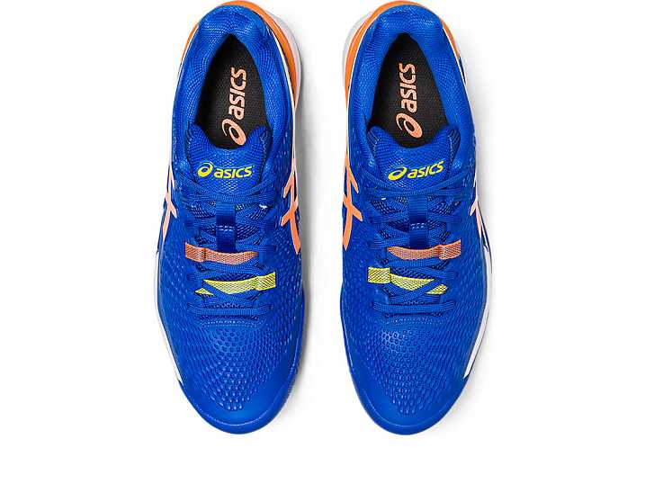 Asics GEL-RESOLUTION 9 CLAY Tennisskor Herr Blå Orange | Sverige-3240976