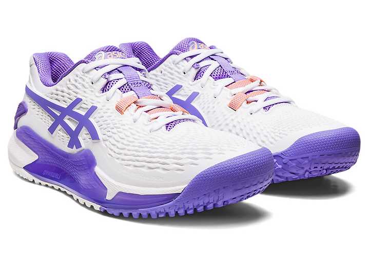 Asics GEL-RESOLUTION 9 OC Tennisskor Dam Vita Lila | Sverige-4391058