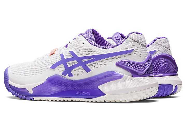 Asics GEL-RESOLUTION 9 OC Tennisskor Dam Vita Lila | Sverige-4391058