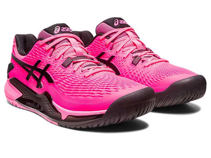 Asics GEL-RESOLUTION 9 Tennisskor Herr Rosa Svarta | Sverige-9251487