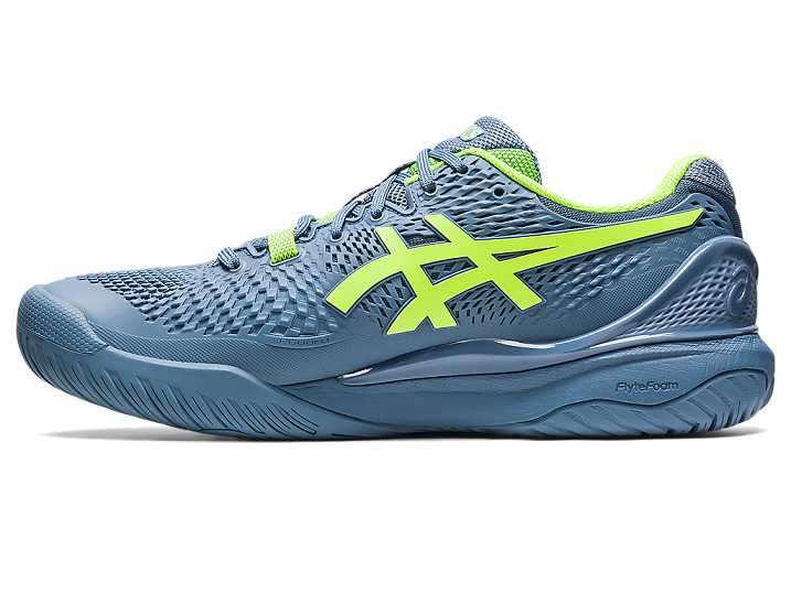 Asics GEL-RESOLUTION 9 WIDE Tennisskor Herr Grå Blå Gröna | Sverige-3271069