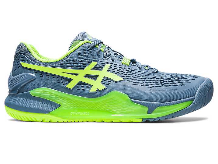 Asics GEL-RESOLUTION 9 WIDE Tennisskor Herr Grå Blå Gröna | Sverige-3271069