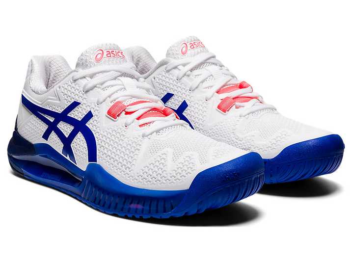 Asics GEL-Resolution 8 Tennisskor Dam Vita Blå | Sverige-1678590