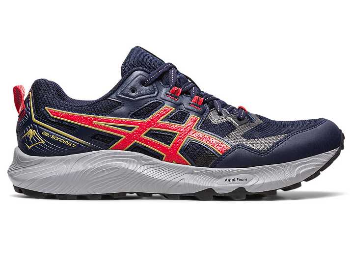 Asics GEL-SONOMA 7 Trail löparskor Herr Marinblå Röda | Sverige-9845021