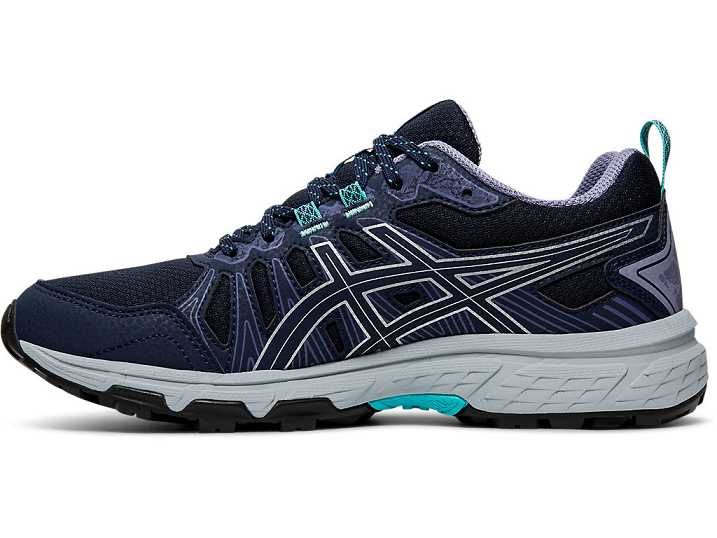 Asics GEL-VENTURE 7 WIDE Trail löparskor Dam Svarta Silver | Sverige-6210579