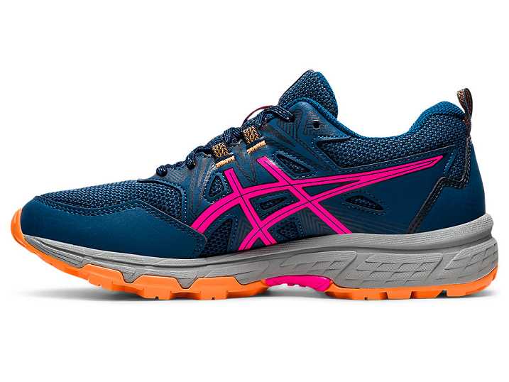 Asics GEL-VENTURE 8 WIDE Trail löparskor Dam Blå Rosa | Sverige-3091562