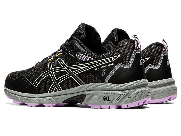 Asics GEL-VENTURE 8 WIDE Trail löparskor Dam Svarta Vita | Sverige-3249586