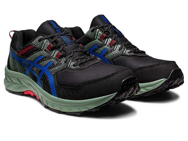 Asics GEL-VENTURE 9 EXTRA WIDE Trail löparskor Herr Svarta Blå | Sverige-6112345