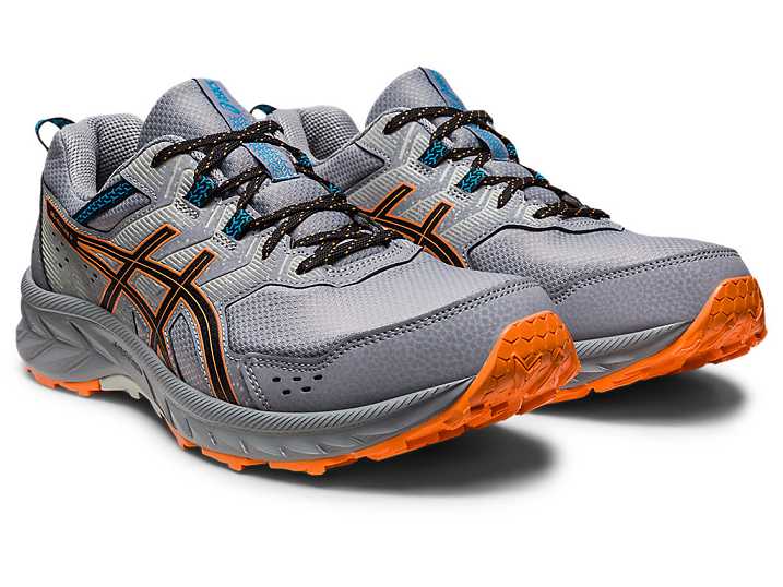 Asics GEL-VENTURE 9 EXTRA WIDE Trail löparskor Herr Grå Orange | Sverige-6480195