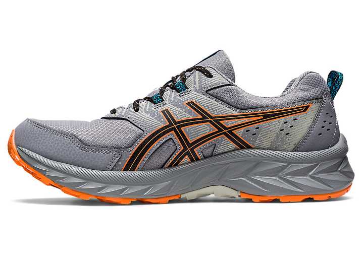 Asics GEL-VENTURE 9 EXTRA WIDE Trail löparskor Herr Grå Orange | Sverige-6480195