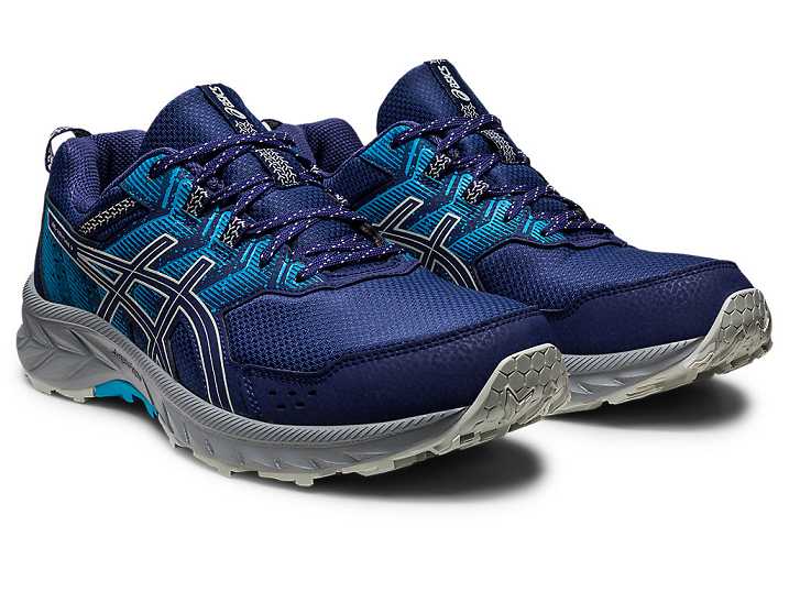 Asics GEL-VENTURE 9 Trail löparskor Herr Blå Ljusolivgröna | Sverige-0791325