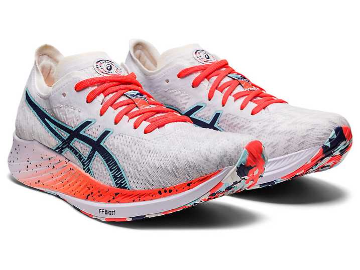 Asics MAGIC SPEED Löparskor Dam Vita Blå | Sverige-0284795